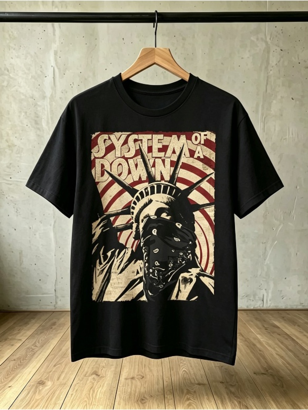System Of A Down Liberty Bandit T Shirt Mens Rock And Roll Music Band Tee Black